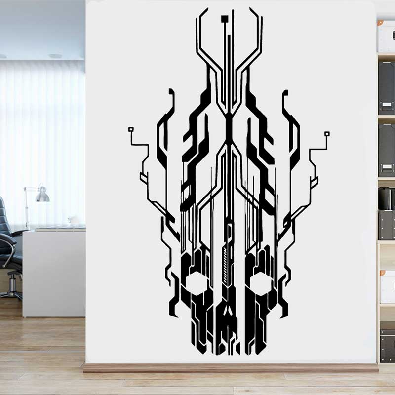 Chip Circuit Tech Skull Vinyl  - огляд і ціна Office Tech Decor
