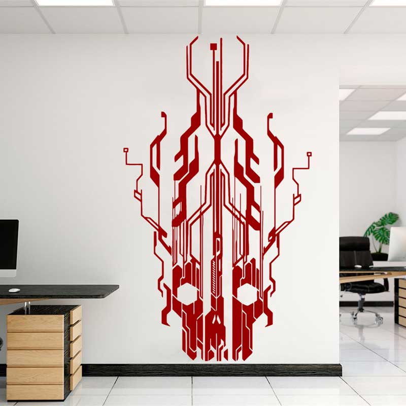 Chip Circuit Tech Skull Vinyl  - огляд і ціна Office Tech Decor