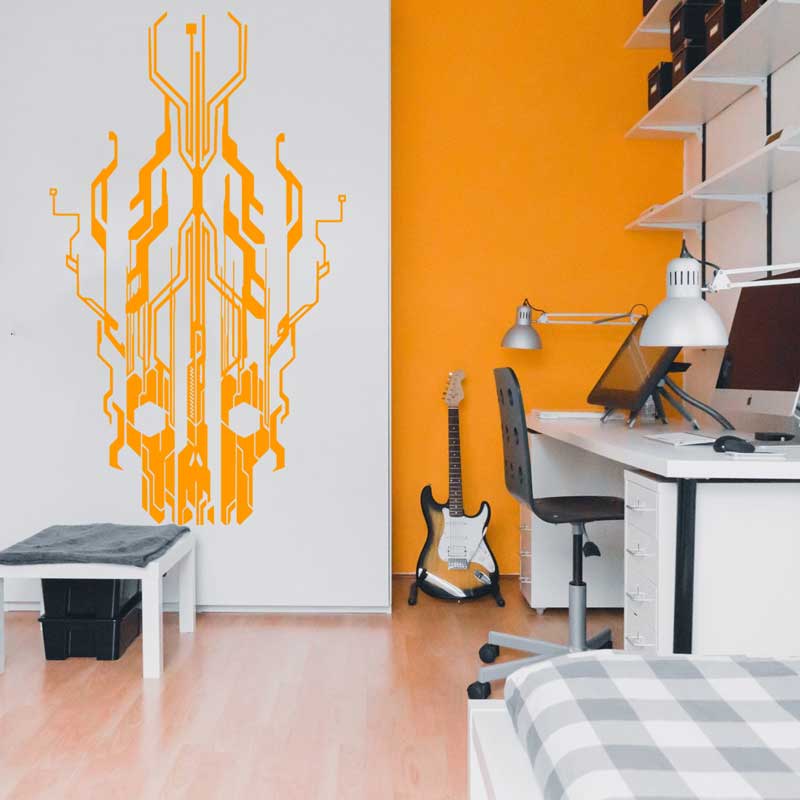 Chip Circuit Tech Skull Vinyl  - огляд і ціна Office Tech Decor