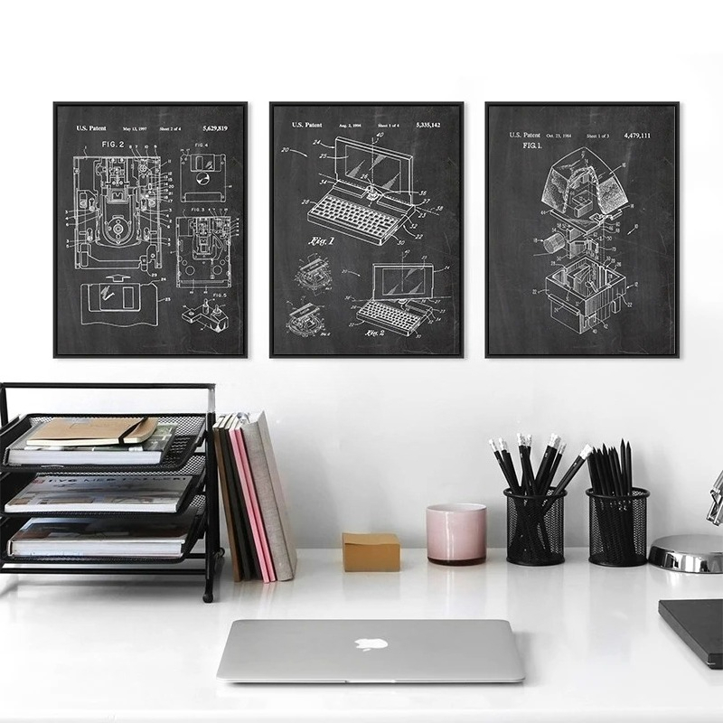 6Pcs Vintage Computer Patent W - огляд і ціна Office Tech Decor