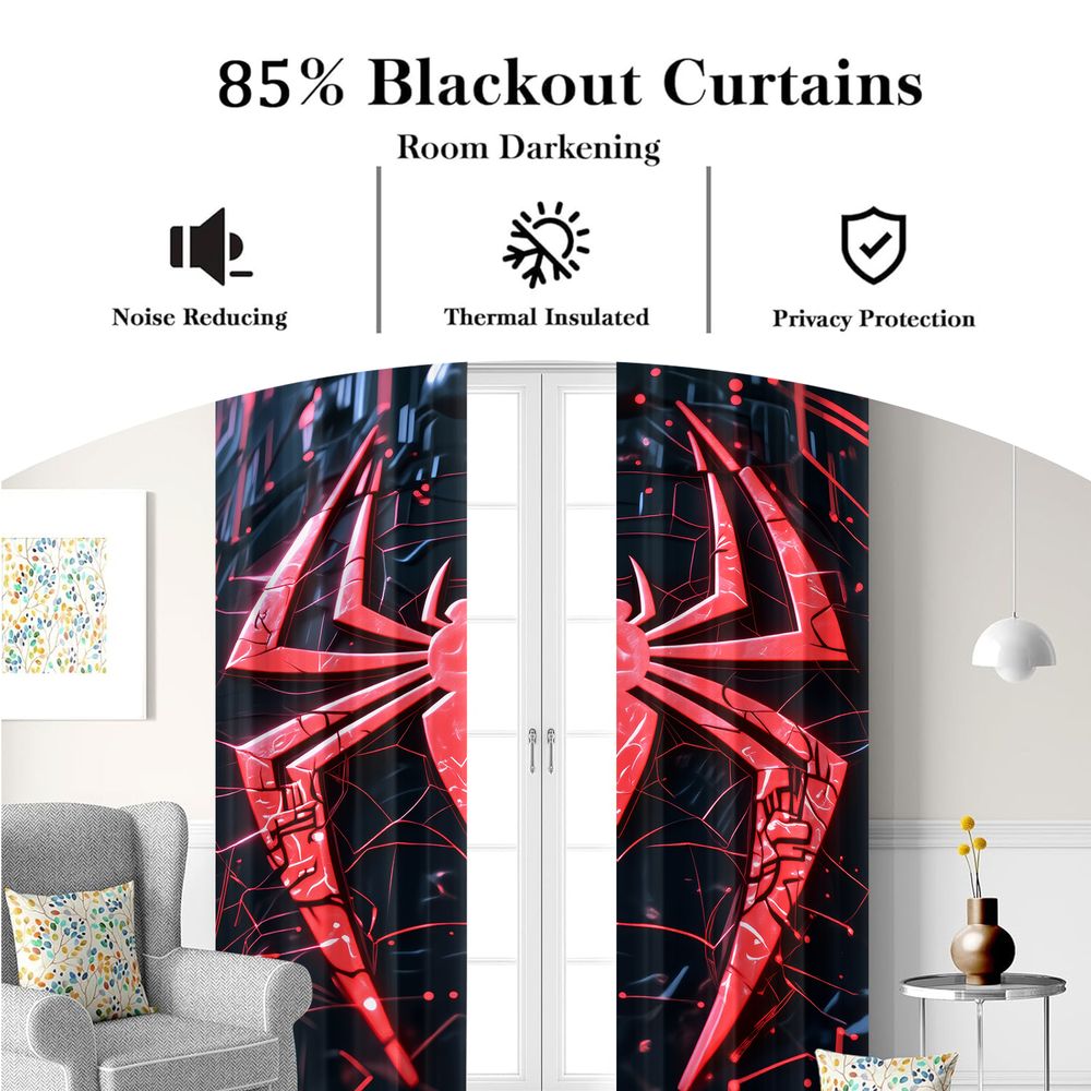 Spider Print Curtains Futurist - огляд і ціна Office Tech Decor