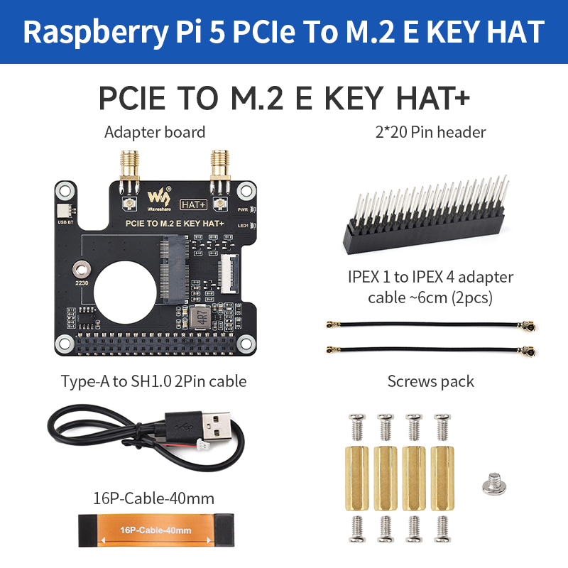 PCIe To M.2 E KEY HAT+ Board C - огляд і ціна Raspberry Pi Keyboard