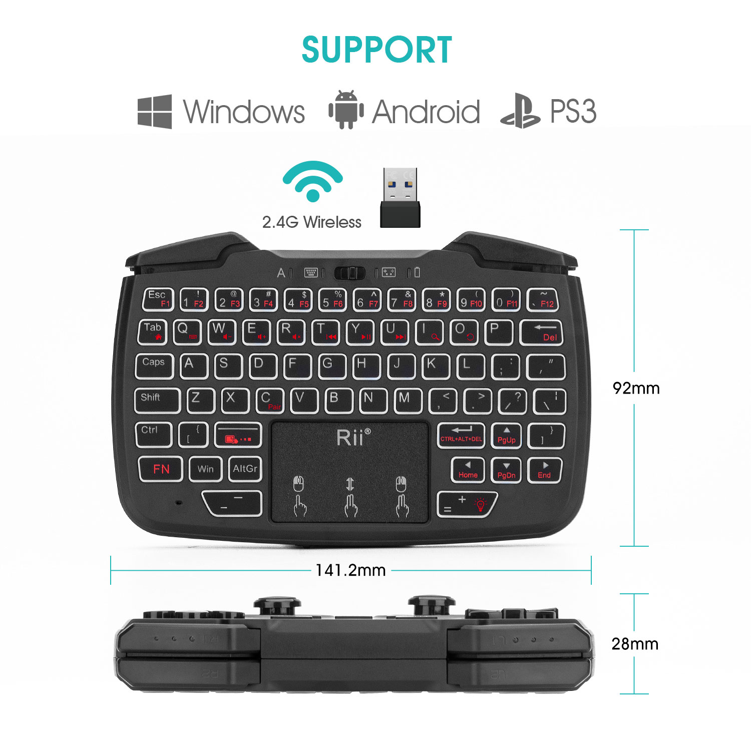 Rii RK707 2.4GHz Wireless Port - огляд і ціна Raspberry Pi Keyboard