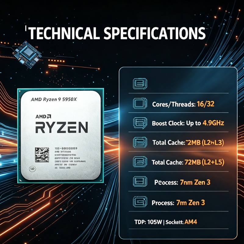 CPU AMD Ryzen 9 5950X Socket A - огляд і ціна Amd Cpu Ryzen 9