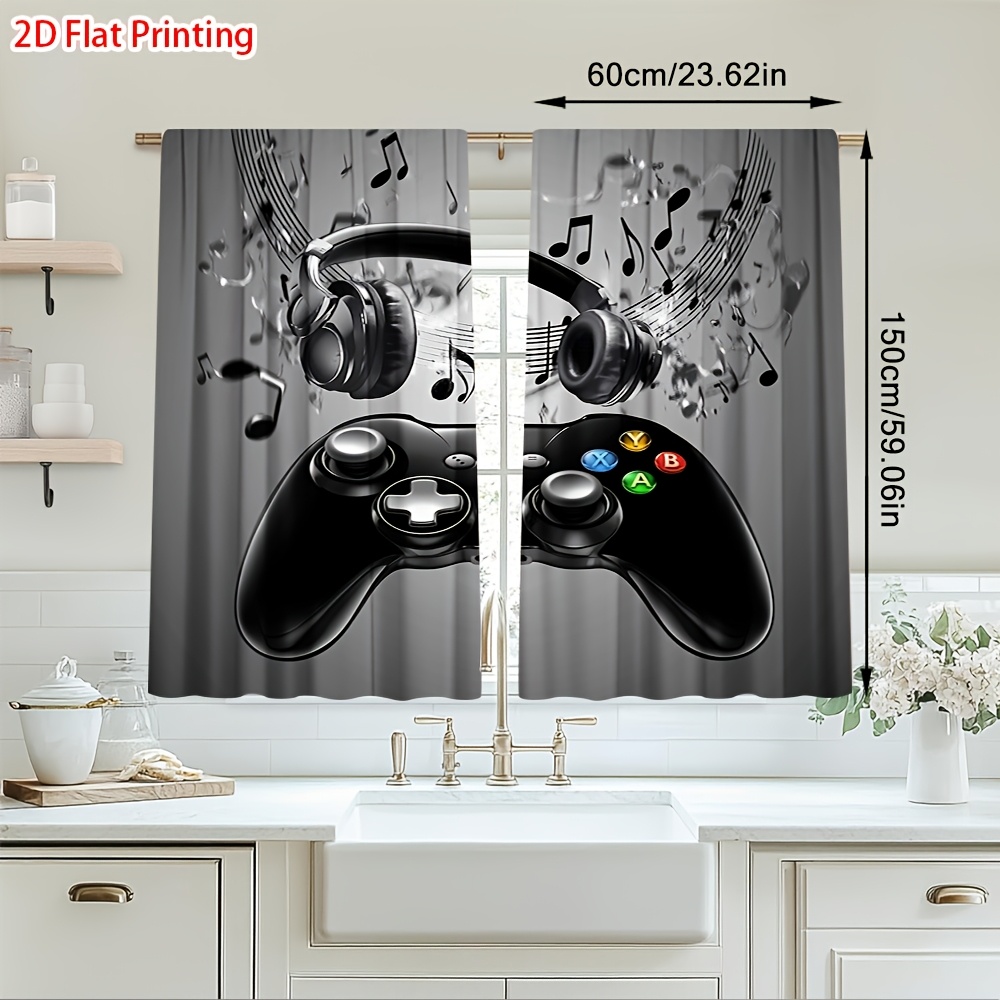 2pcs Game Controller Curtains  - огляд і ціна Office Tech Decor