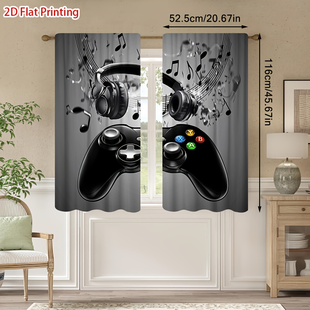 2pcs Game Controller Curtains  - огляд і ціна Office Tech Decor